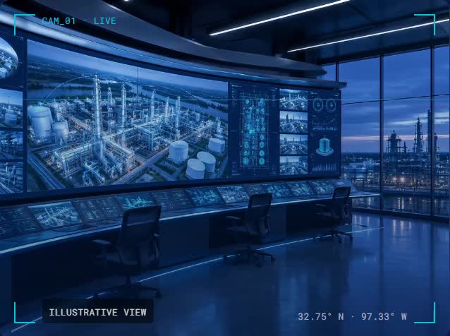 Illustrative command centre, extracted from the supplied video